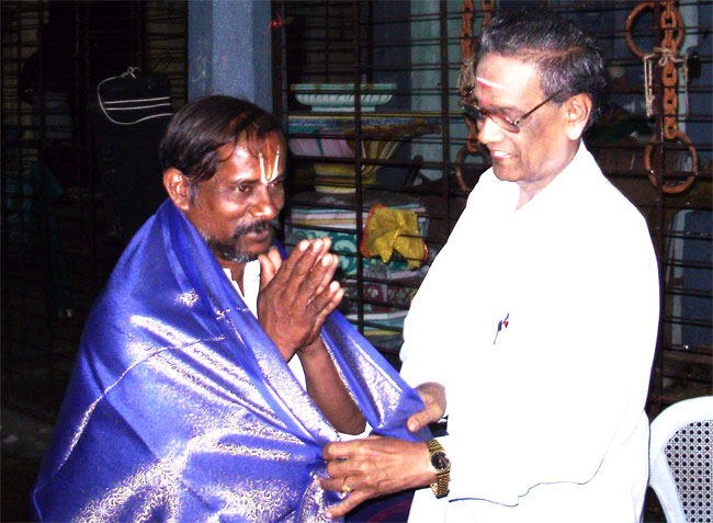 Mr.Pachayappan honured by Mr.Nagaragan