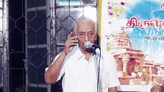 Mr. Natrajan IAS (Retd) felicitates D.A.Joseph. (President:அண்ணா நகர் திருநெறிய தமிழ் மன்றம்) 